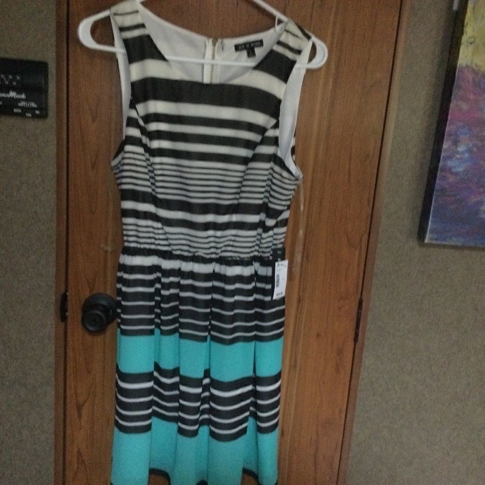 NWT As U Wish Jr. Size 9 Striped Dress, Lined